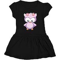 inktastic Cute Pink and Purple Owl Toddler Dress