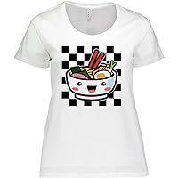 inktastic Ramen Lover Checkered Women's Plus Size T-Shirt