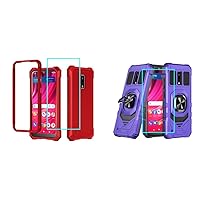 for Blu View 4 Case with Screen Protector,Magnetic Car Ring Stand Design+Front Back Full Body Protection