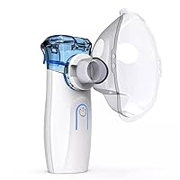 Portable Nebulizer, Ultrasonic Mesh Nebulizer Cool Mist Steam Inhaler for Moisture, USB/Battery Operated Mini Nebulizer Machine for Home Office Travel Use