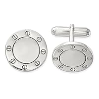 925 Sterling Silver Polished Circle Cuff Links Measures 18.9x18.9mm Wide Jewelry for Men