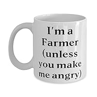 Farmer Gifts For Friends, I'm a Farmer (unless you make me angry), Funny Farmer 11oz 15oz Mug, Cup From Friends, Farm toys, Stuffed animals, Plushies, Outdoor games, Yard games, BBQ accessories,