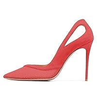FSJ Women Comfy Pointed Toe Stiletto High Heel Mesh Pumps Slip on Dressy Ladies Date Shoes Size 4-15 US