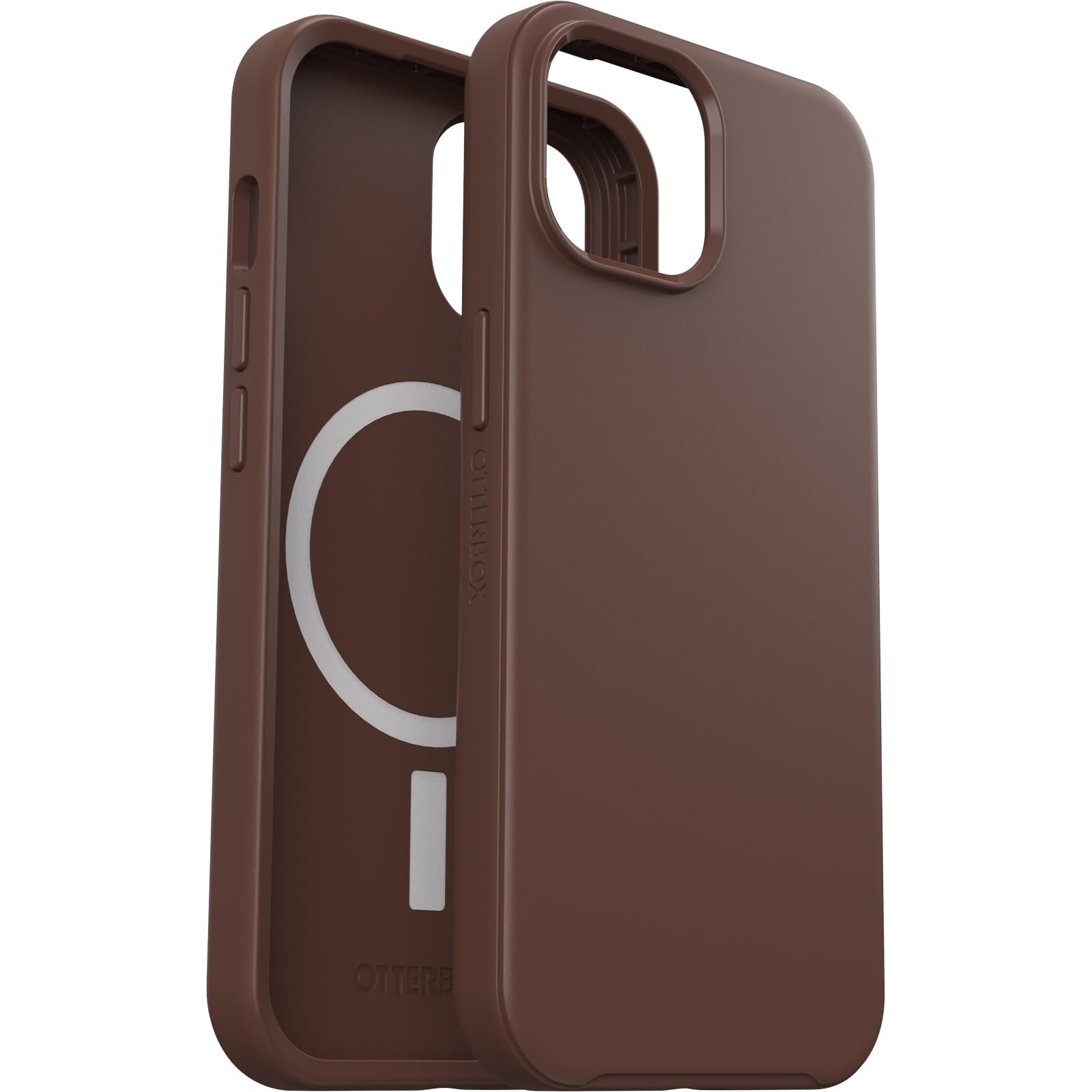 OtterBox iPhone 15, iPhone 14, and iPhone 13 Symmetry Series Case - CHOCOLATE BAR (Brown), snaps to MagSafe, ultra-sleek, raised edges protect camera & screen