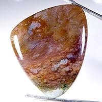 77.35Cts. 100% Natural Green Moss Agate Pear Cabochon Loose Gemstone 46mmX37mmX06mm