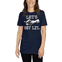 Funny Book Readers and Writers Let's Get Lit. Reading Pun Unisex T-Shirt
