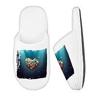 Aquarium Memory Foam Slippers - Fantasy Heart Slippers - Underwater World Slippers