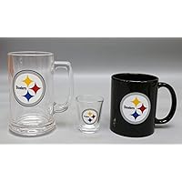 Team Sports America NFL Pittsburgh Steelers, Stemless 17 OZ Wine Glass &  Beer Mug 16 OZ Gift Set with Box | Keeps Drinks Cold | Officially Licensed