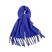 Women's solid color tassel knitted scarf, thickened for warmth in autumn and winter