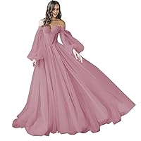 Sweetheart Tulle Puffy Sleeve Prom Dress Long Ball Gown Off Shoulder Corset Wedding Dress Formal Evening Gowns