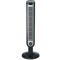Lasko 2505 Portable Electric 36”Oscillating Tower Fan with Fresh Air Ionizer, Timer and Remote Control for Indoor, Bedroom and Home Office Use, 36 Inch, Black