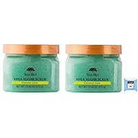 Tree Hut Shea Sugar Body Scrub, Coconut Lime,18oz, 2PK, With Single Makeup Remover Cleansing Wipe