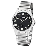 Regent Men's Analogue Quartz Watch with Stainless Steel Strap 11310063, silver/black, Bracelet