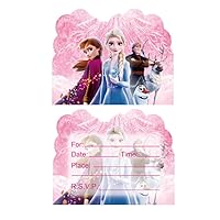 20pcs Frozen Princess Birthday Invitations,Frozen Princess Party Invitations Birthday Party Supplies Decoration (Invitations20pcs)