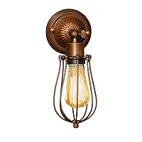 Warehouse of Tiffany LD5004 Frances 1-Light Antique 5-inch Edison Lamp with Bulb Wall Sconce, Brown