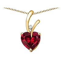 Choice of 10k Gold or Sterling Silver Heart Shape 8mm Endless Love Pendant Necklace