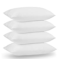 Down Hotel Quality Bed Pillows for Sleeping,Premium 3D Plush Fiber-Reduces Neck Pain,Breathable Cooling Cover Skin-Friendly, Standard (Pack of 4), White 4 Count