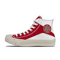 Popular graffiti-01,red Custom high top lace up Non Slip Shock Absorbing Sneakers Sneakers with Fashionable Patterns