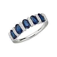 925 sterling-silver Band Ring Created Blue Sapphire Gemstone Beautiful Latest Daily wear Jewelry Ring US Size 4 To 13