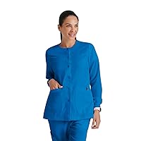 BARCO Grey's Anatomy Scrubs - Jamie Warm-Up Jacket for Women, Fitted Back with Belt Inset Super-Soft Women's Scrub Jacket