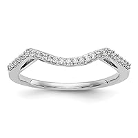 14k White Gold Lab Grown Diamond Wedding Band Size 7.00 Jewelry Gifts for Women
