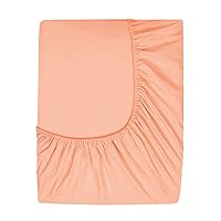 Prime Deep Pocket Fitted Sheet - Brushed Velvety Microfiber - Breathable, Extra Soft and Comfortable - Winkle, Fade, Stain Resistant (Peach, California King)