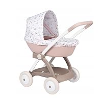 Smoby - Baby Nurse Pram Pop Pram, Metal Frame, for Dolls up to 42 cm, Suitable from 18 Months (7600254118)