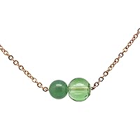 Diffuser Birthstone Necklace Glass Bead Titanium Steel Rose Gold Chain Pendant Option