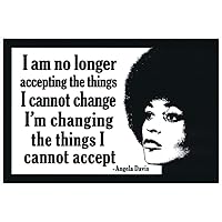 Angela Davis Changing Things I Can't Accept Social Justice Social Change Anti-Racism Small Bumper Sticker or Laptop Decal 4.25-by-2.875 Inches