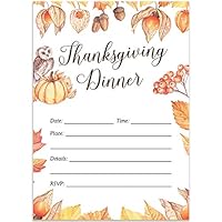 DB Party Studio Classic Thanksgiving Dinner Invitations & Envelopes ( Pack of 25 ) Large 5 x 7