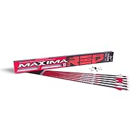 Carbon Express Maxima RED Fletched Carbon Arrows with Dynamic Spine Control and Blazer Vanes, 6-Pack, Available in 250(.400 Spine) & 350(.350 Spine)