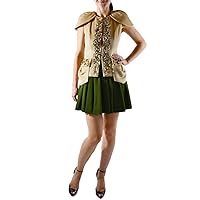 Women's Designer Cocktail Dress S Beige & Green