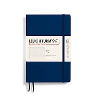 LEUCHTTURM1917 - Notebook Softcover Paperback B6+ - 123 Numbered Pages for Writing and Journaling (Dotted, Navy)