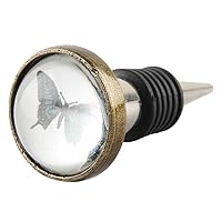 Indian Shelf Glass Wine Stopper | Butterfly Wine Corks | Champagne Stoppers [Clear, 2 Pack]
