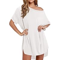 Women Loose T Shirts Home Short Shirt Mini Dresses Tops