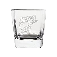 Bass Fish Crystal Stemless Wine Glass, Whiskey Glass Etched Funny Wine Glasses, Great Gift for Woman Or Men, Birthday, Retirement And Mother's Day