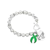 Fundraising For A Cause Liver Cancer Awareness Where There is Love Green Beaded Bracelet (1 Bracelet - Retail)