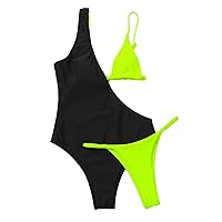 Swim Wear Shoulder Cutout Mesh High Waist Bikini Set 2 Piece Swimsuit