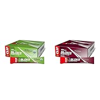 Cliff BLOKS Salted Watermelon 2X Sodium & Black Cherry Caffeine Energy Chews Bundle - 2 Packs 18 Count 2.12oz Each - Quick Carbs and Electrolytes for Cycling Running