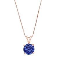 4.26 CT Tanzanite Pendant Natural Unheated Untreated Tanzanite Earth Mined Round Gemstone Handmade Rose Gold Filled Gift Pendant Necklace