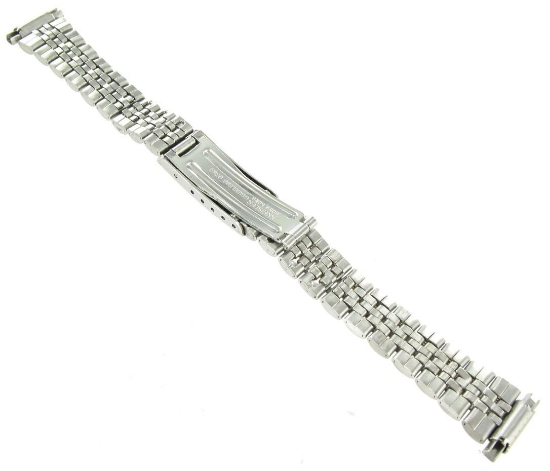 12-15mm Kreisler Rolex Type Center Clasp Silver and Gold Tone Metal Ladies Watch Band