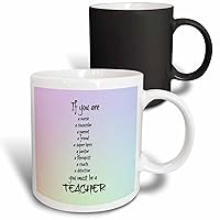 3dRose EvaLorentzenArt - Teachers - Text With Words Describing A Teacher - Mugs (mug-363499-3)