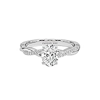MRENITE 2 Carat Oval Cut Moissanite Twist Engagement Ring for Women S925 Sterling Silver D Color VVS1 Clarity Twist Wedding Promise Ring for Her Wife