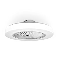 Noaton Triton Ceiling Fan with Lighting, 12058 W, White, LED Dimmable, 3 Colour Temperatures, Remote Control, Timer, Air Flow up to 50 m3/min, for Living Room, Bedroom, Diameter 58 cm