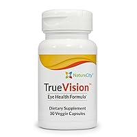 True-Vision Eye Health Supplement - Plant-Based Lutein and Zeaxanthin with High Potency Saffron 20mg - Blue Light Potection, Support Central and Night Vision (30 Veggie Capsules)
