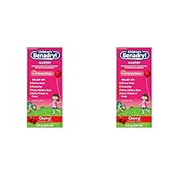 Benadryl Children's Allergy Relief Liquid Medicine with Diphenhydramine HCl Antihistamine for Kids' Allergy Relief, Effective Allergy Relief, Cherry Flavor, 8 fl. oz (Pack of 2)