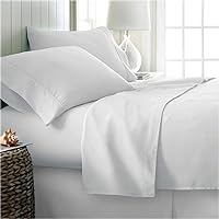 AMAY 500 Thread Count Sheet Set fits Upto 10-12 Inches Deep Pocket 100% Egyptian Cotton Twin Extra Long Size, White Solid (Fitted Sheet, Flat Sheet, Pillow Cases)