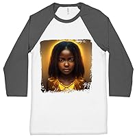African American Women Baseball T-Shirt - Afro Hair T-Shirt - African Tee Shirt