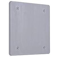 PBC200GY Weatherproof Device Receptacle Blank Cover, 2-Gang, Gray