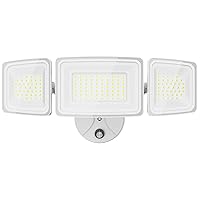Onforu 100W Dusk to Dawn Led Outdoor Light,9000LM Exterior Flood Security Lights,IP65 Waterproof Outdoor 3 Adjustable Heads Security Lights Fixture,6500K White Floodlights for Garage,Patio,Yard